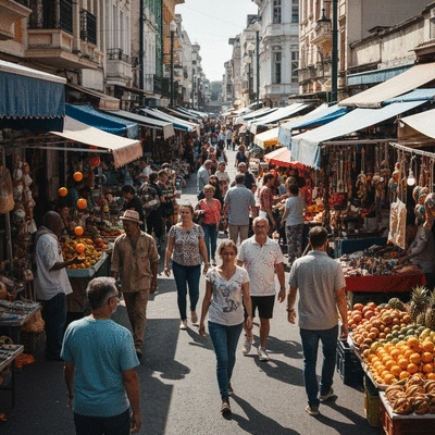 Small business team collaborating around a table using AI tools for marketing