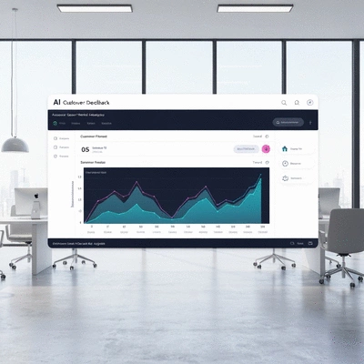 AI-driven dashboard analyzing customer feedback data